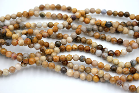 Crazy Lace Agate Gemstone Beads, 6mm, Round